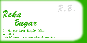 reka bugar business card