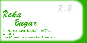 reka bugar business card